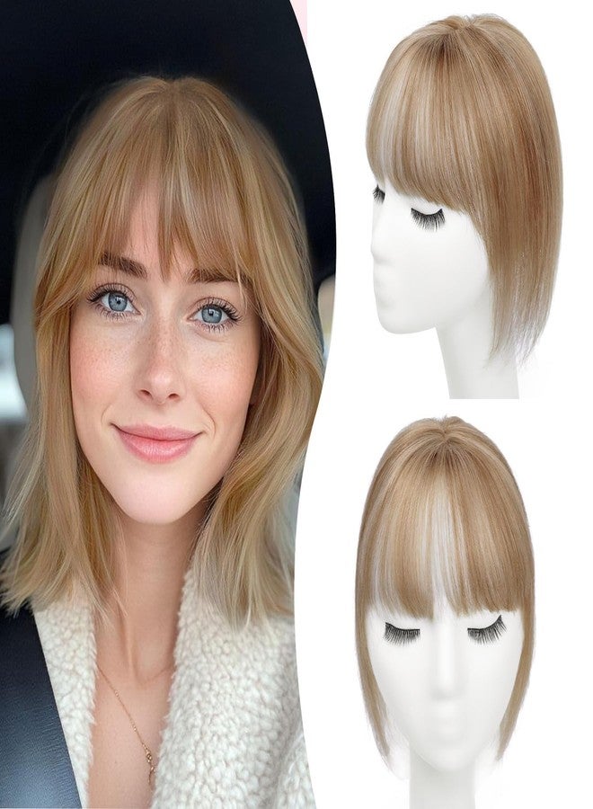 Molefi Human Hair Topper,10 inch Premium Remy Hair Toppers for Women 3 * 3.5 inch Invisible Clip in Bangs for Adding Volume - Image 1